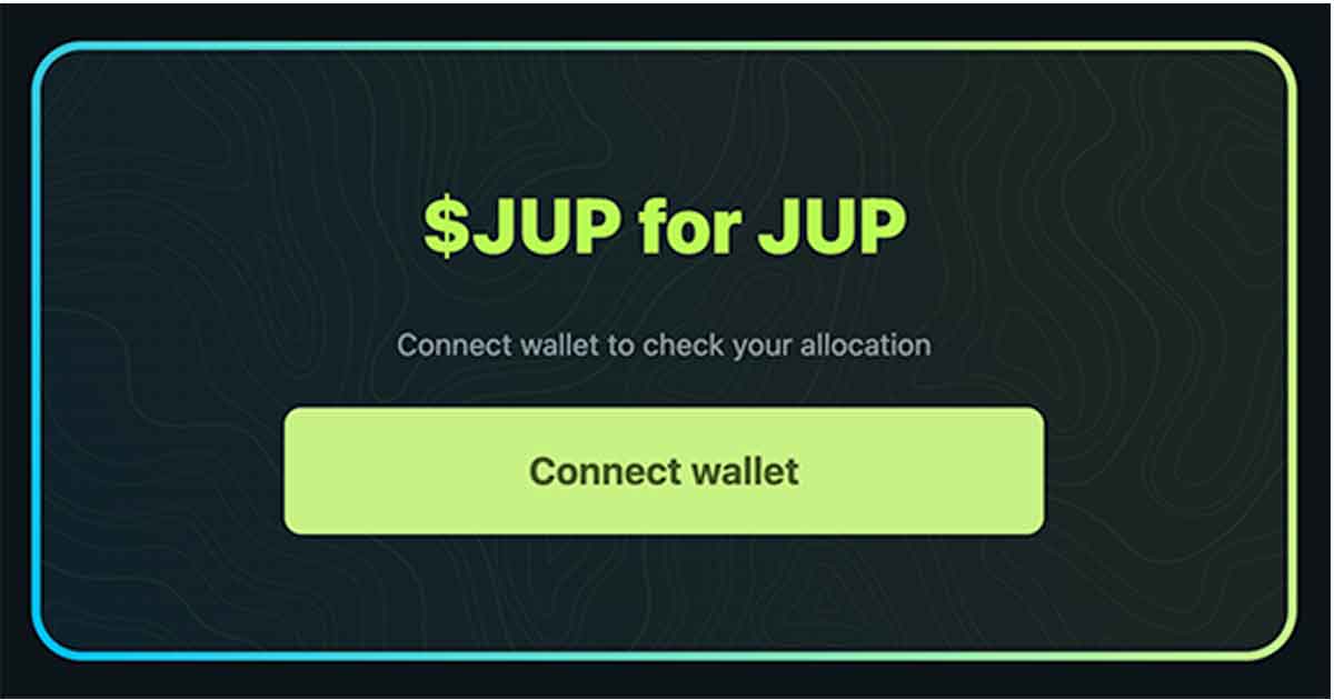 JUP Airdrop claim button example. Use official site to claim.